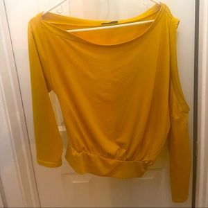 Yellow Cut out Long sleeve Top